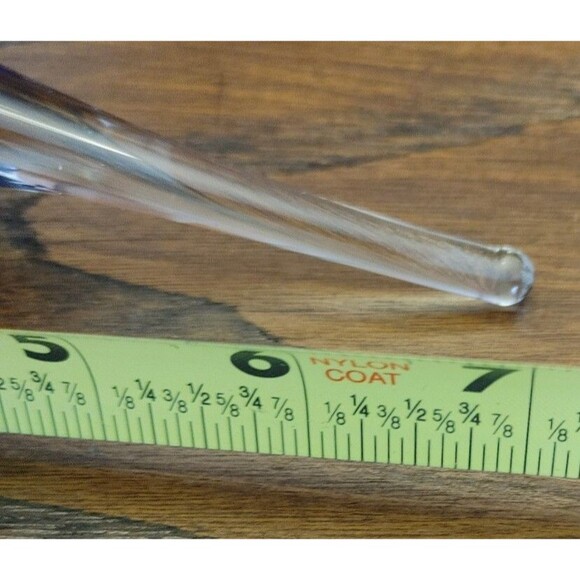 Lovely Glass Blue To Clear Tear Drop Controlled Bubbles Over 7 Inches READ - Picture 2 of 7